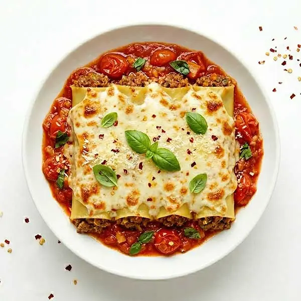 Cheesy Beef Cannelloni with Fresh Tomato Marinara